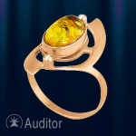 Zlatý prsteň s jantárom