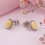 Silver earrings with royal amber
