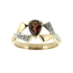 Zlatni prsten sa granatom i dijamantima