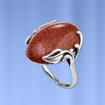 Ring with aventurine silver