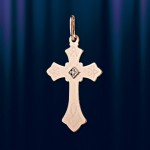 Крест-подвеска с бриллиантом, золото