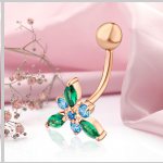 Goldpiercing Vauchnabelpiercing 585 Rotgold Zirconia