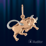 Zodiac sign "Taurus" Russian gold
