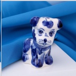 Porcelánový pes Gzhel