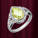 Prsten z bílého zlata Gianni Lazzaro Jewellery s diamanty a citrínem