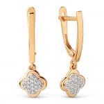 Øreringe rødguld 585 zirconia