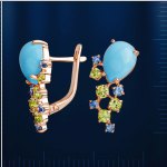 Earrings with Tuekkis & Topaz, Chrisolyth