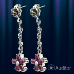 Earrings with ruby. Silver
