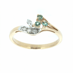 Gold ring with emeralds and diamonds