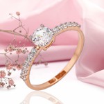 Anell d'or 585 or vermell amb zirconi