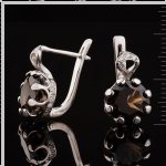 Серьги с кварцем. Серебро 925°