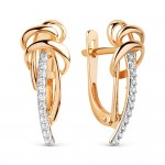 Øreringe rødguld 585 zirconia