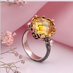 Ring Aus 925er Silber Citrin