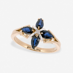 Gouden ring met saffieren en diamanten