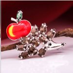 Broche en argent avec topaze fumée