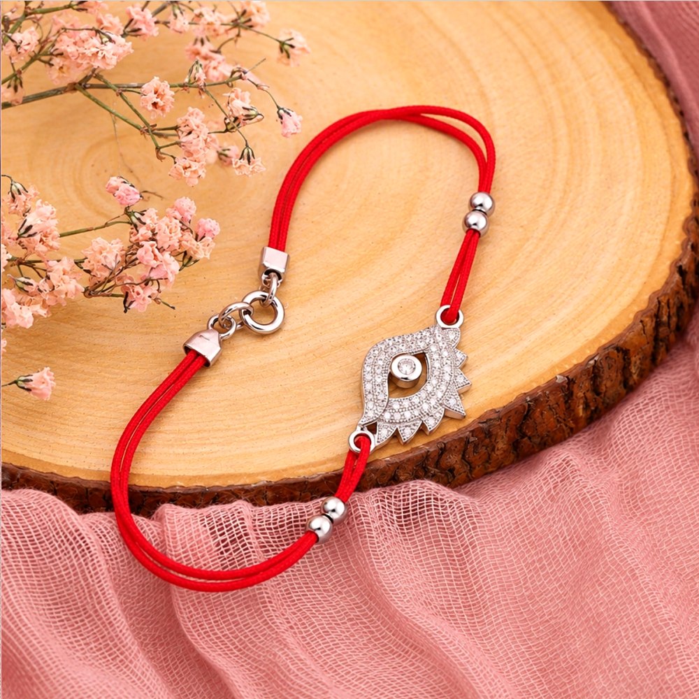 Pulseira têxtil com prata 925
