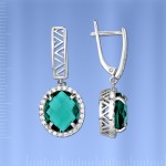 Серьги с кварцем. Серебро 925°