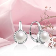 Silberohrringe „Perlen in Zirkonia“
