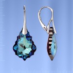 Boucles d'oreilles avec cristaux Swarovski®. Argent