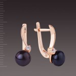 Earrings with pearls. Gold 585