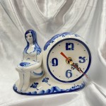 Gzhel porcelain clock "Virgin"
