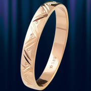 Русское золотое обручальное кольцо, золотое обручальное кольцо.