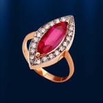 Russian gold jewelry ruby