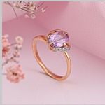 Gullring med zirconia og korund alexandrite