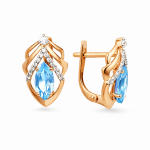 Brincos de ouro topázio zircônia