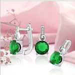 Argent serti de tourmaline et zircone