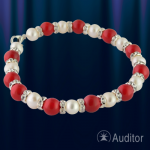 Pearl and coral bracelet