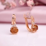 Gold-plated silver earrings with zirconia and sultanite