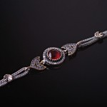 Bracelet with ruby ​​silver