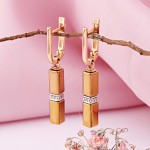 Boucles d'oreilles Sokolov Red Gold 585 avec céramique en diamant