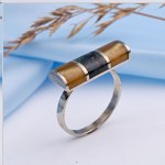 Кольцо со змеевиком и кошачьим глазом. Ювелирные изделия