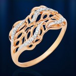 Russische gouden ring 585°, tweekleurig