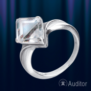 Кольцо с цирконом русское серебро