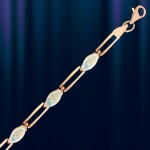 Bracelet en or rouge 585° avec opale