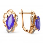 Gull øredobber med ametyst