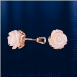 Серьги-гвоздики с кораллом. Красное золото