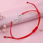 Bracelet textile "Amour Infini". Zircone