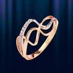 Gouden ring 585°, tweekleurig