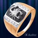 Мъжки пръстен Руско злато "Скорпион"