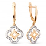 Øreringe rødguld 585 zirconia