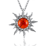 Gümüş kolye "Güneş". kehribar