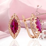 Red gold earrings with ruby ​​corundum "Heritage"