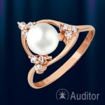 Ring with pearl made of 585 red gold