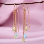 Серьги с хризолитом и топазом