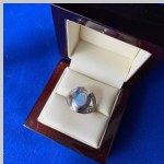 Silver ring with opal and zirconia