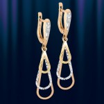 Earrings made of white/rose gold 585